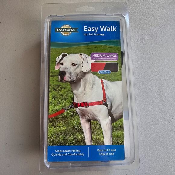 NIB PetSafe Easy Walk No Pull Dog Harness Red/Black Size Med/Large 40 to 65 lbs - Picture 1 of 6
